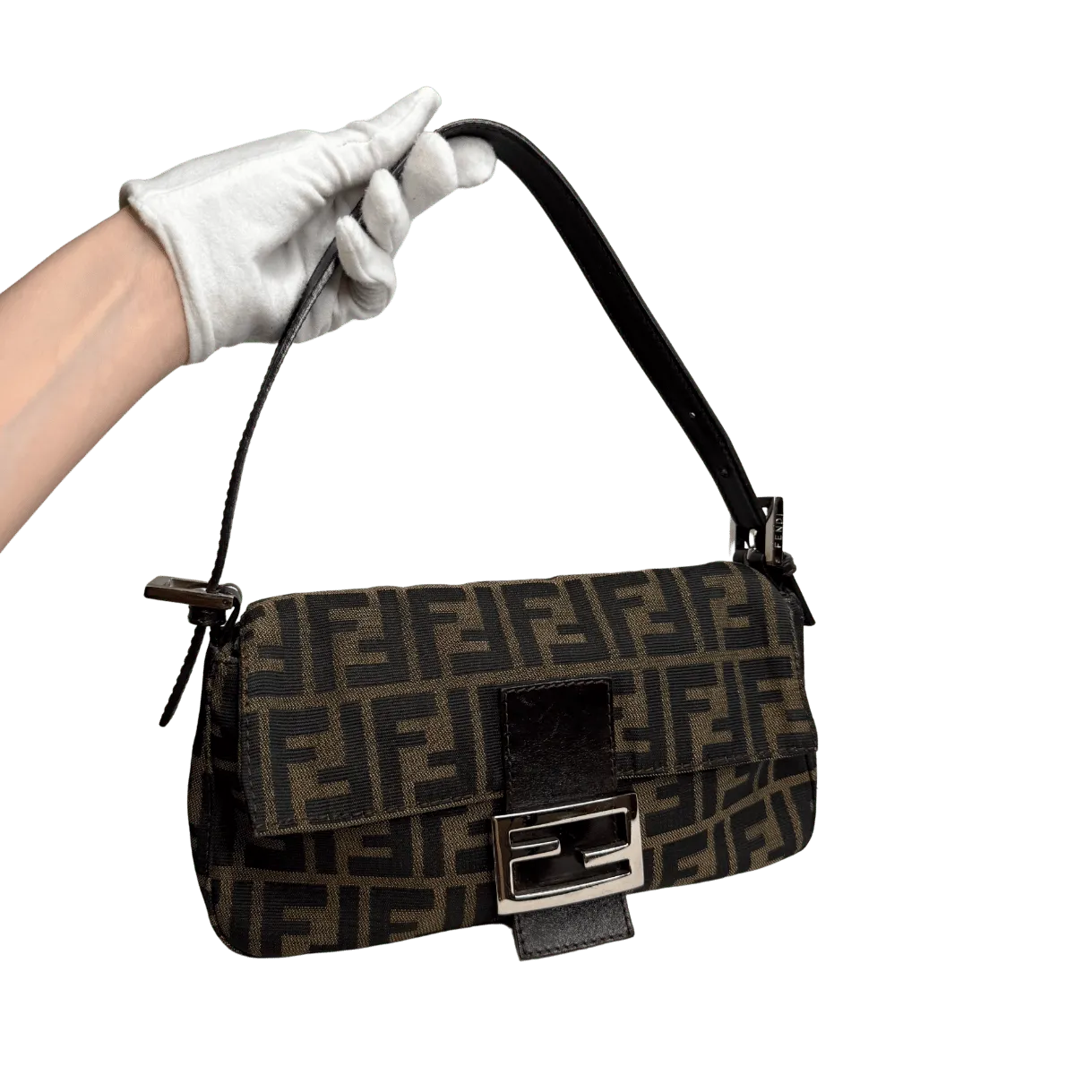 Fendi Brown Zucca Vintage Baguette