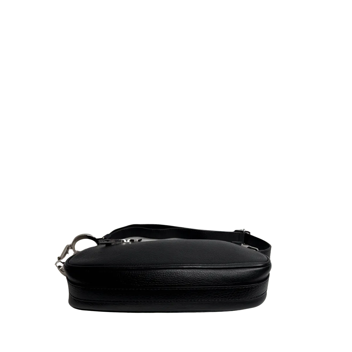 Christian Dior D Charms Black Pebbled Leather Small Pochette