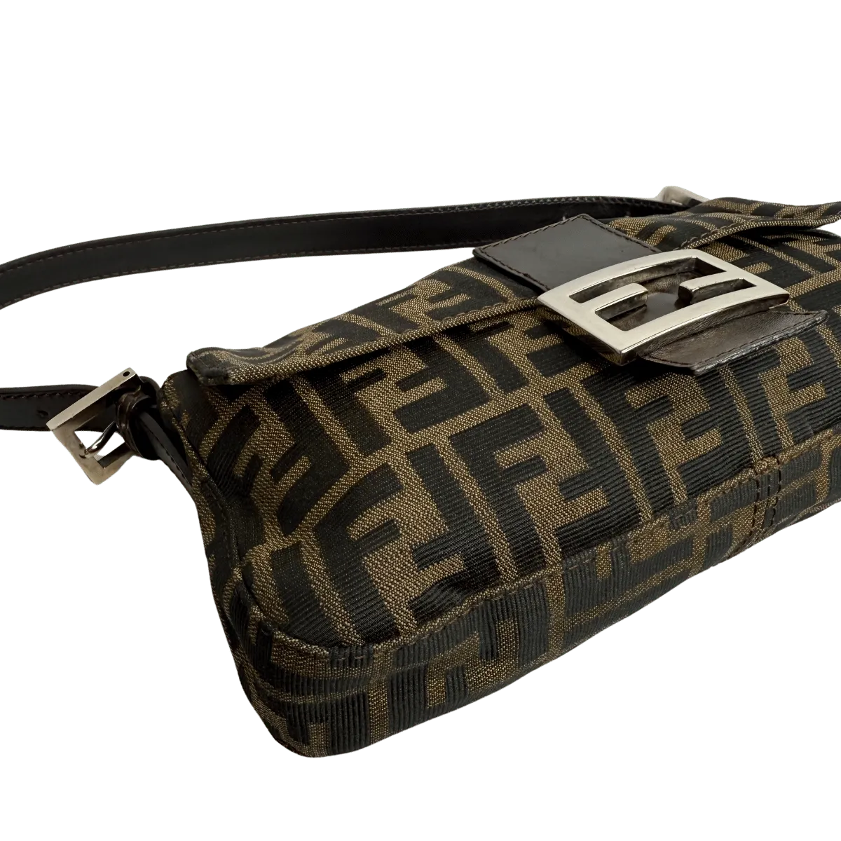 Fendi Brown Zucca Vintage Baguette