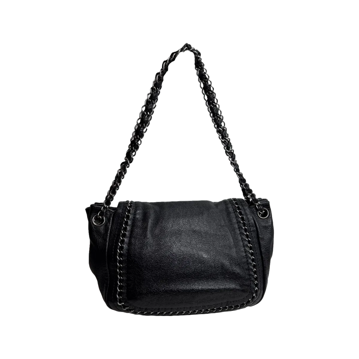 Chanel Black Calfskin Luxe Ligne Accordion Flap Bag