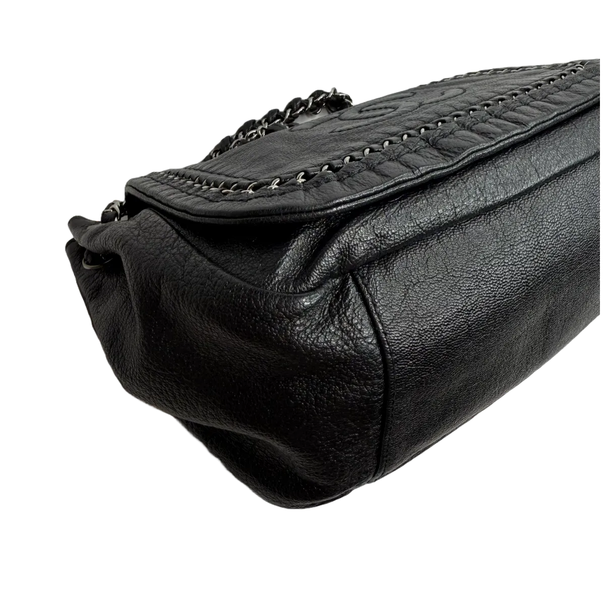 Chanel Black Calfskin Luxe Ligne Accordion Flap Bag