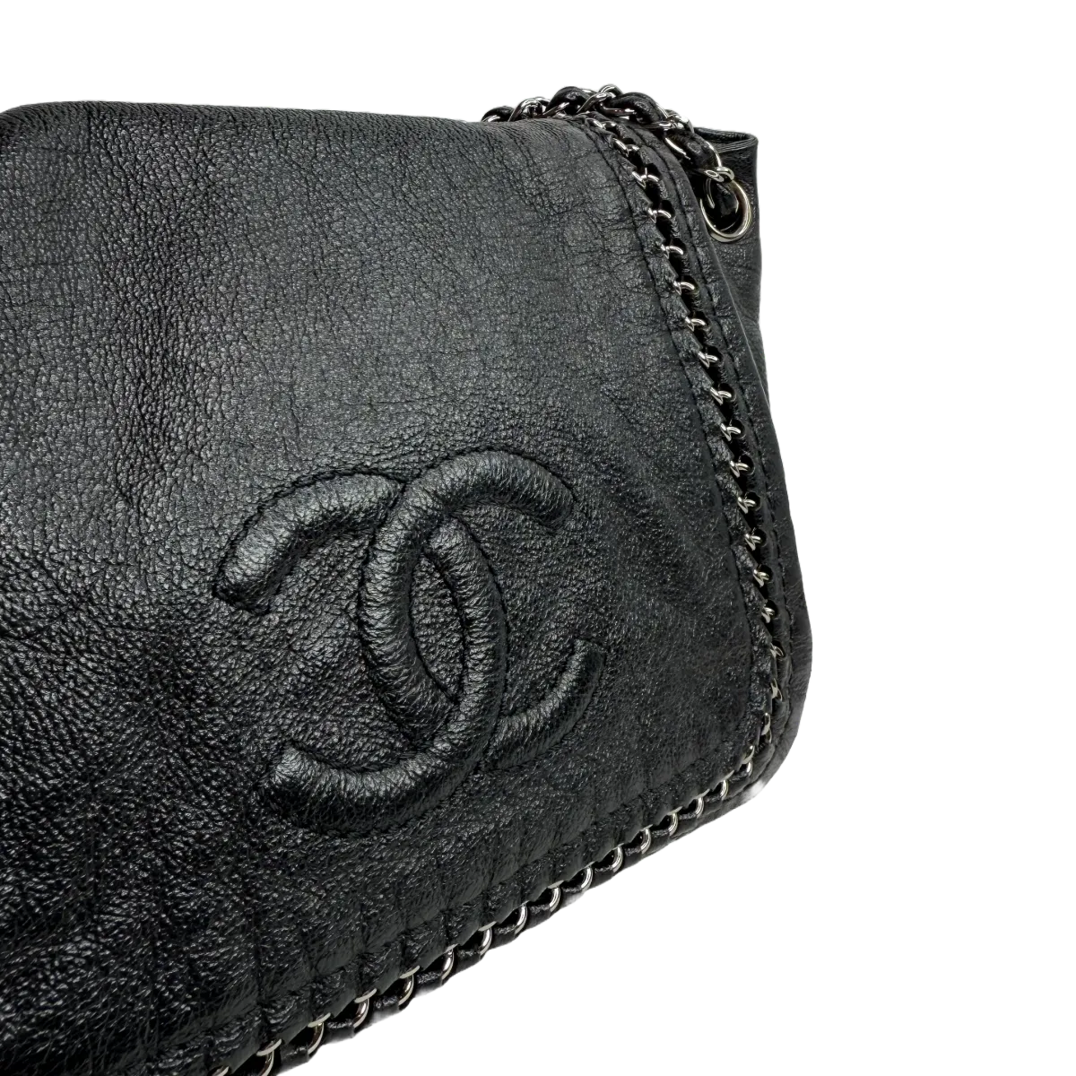 Chanel Black Calfskin Luxe Ligne Accordion Flap Bag