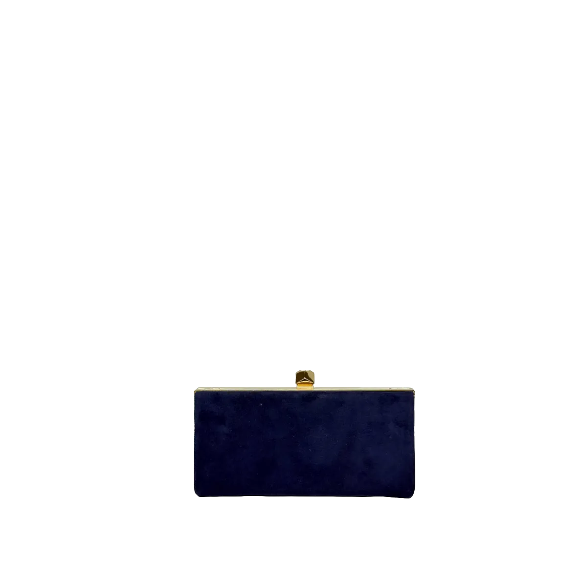 Jimmy Choo Celeste Navy Suede Clutch Bag With Cube Clasp