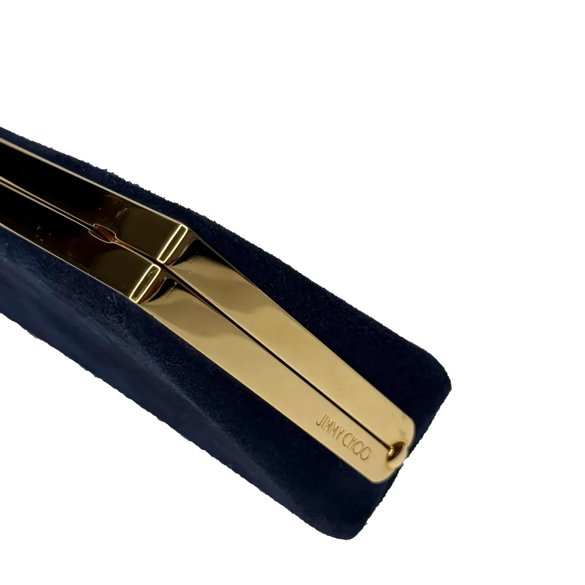 Jimmy Choo Celeste Navy Suede Clutch Bag With Cube Clasp