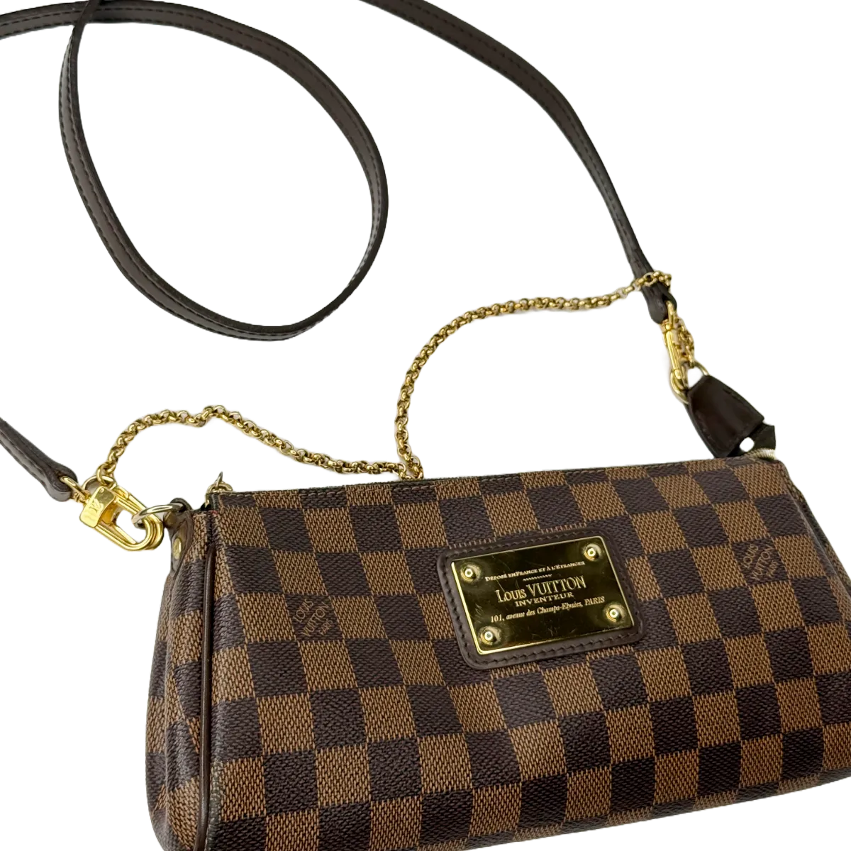 Louis Vuitton Eva Pochette Damier Ebene Canvas