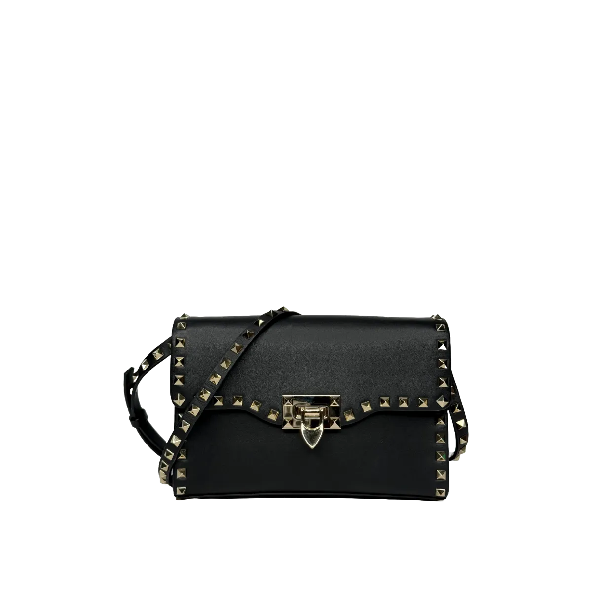 Valentino Garavani Vitello Rockstud
Black Shoulder Flap Bag