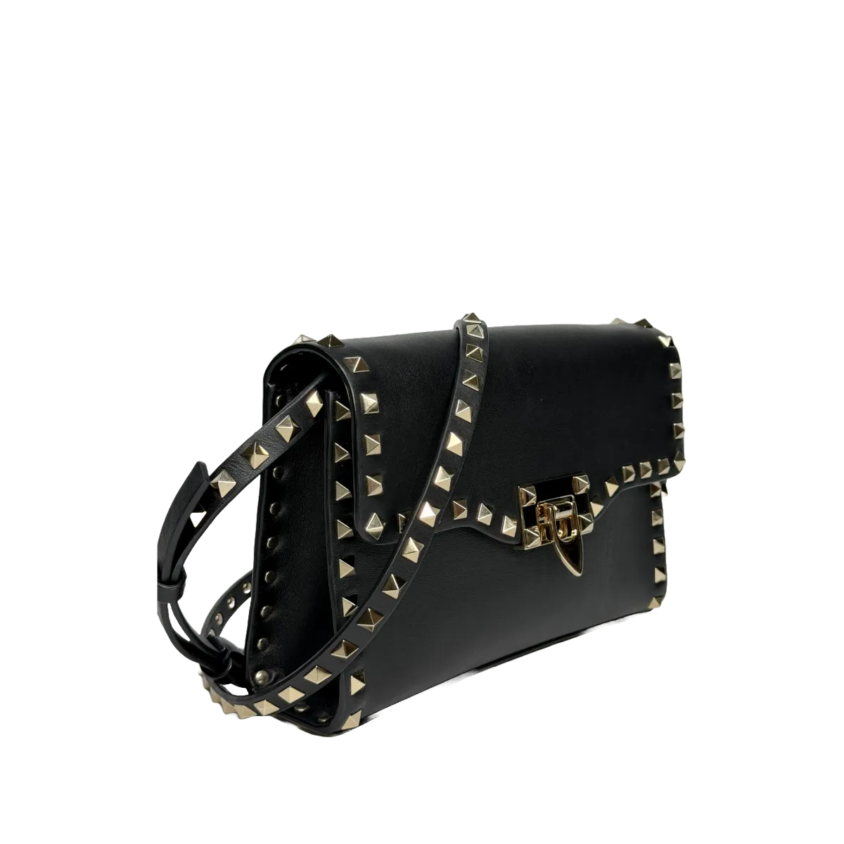 Valentino Garavani Vitello Rockstud
Black Shoulder Flap Bag