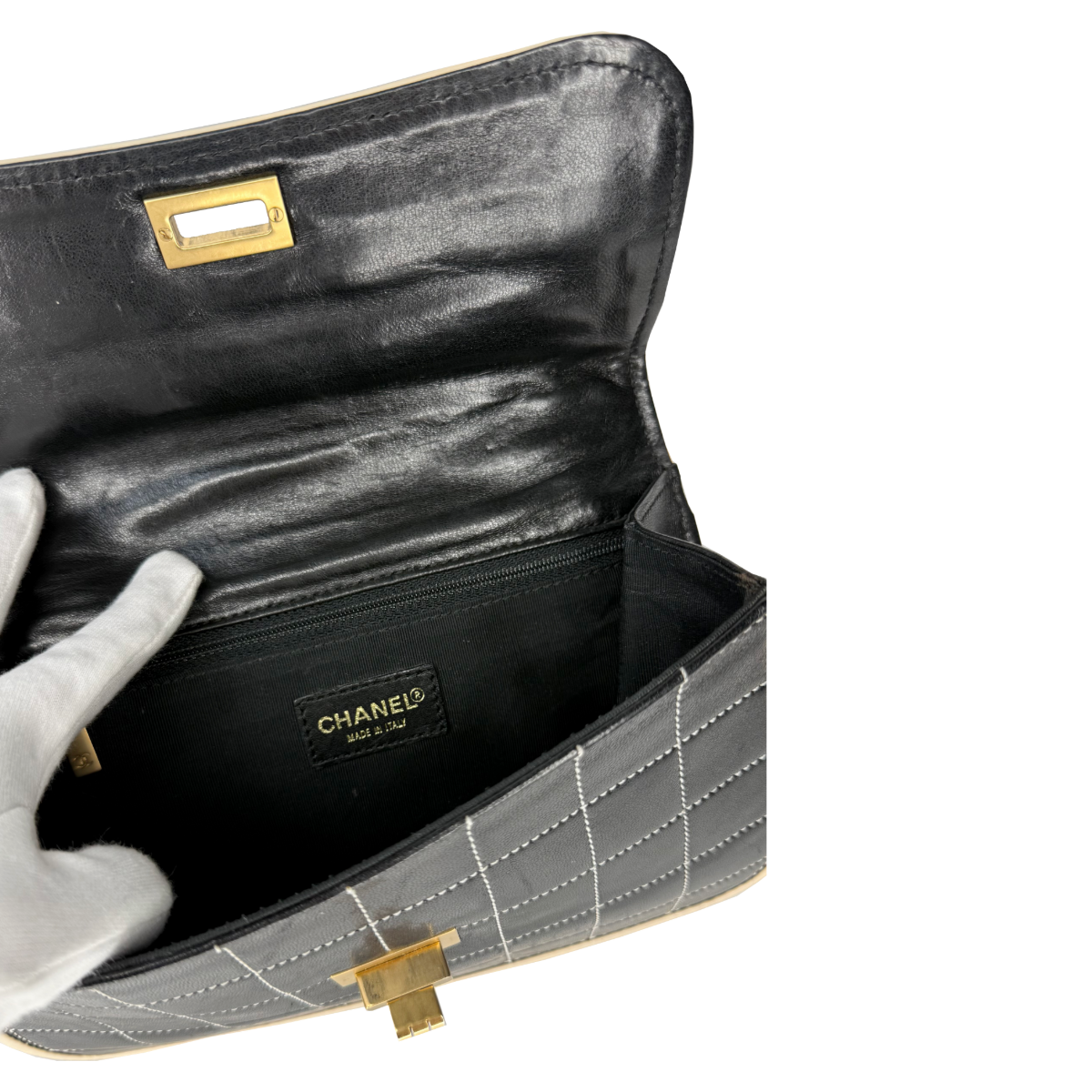 Chanel Chocolate Bar Mademoiselle Lambskin Flap Bag