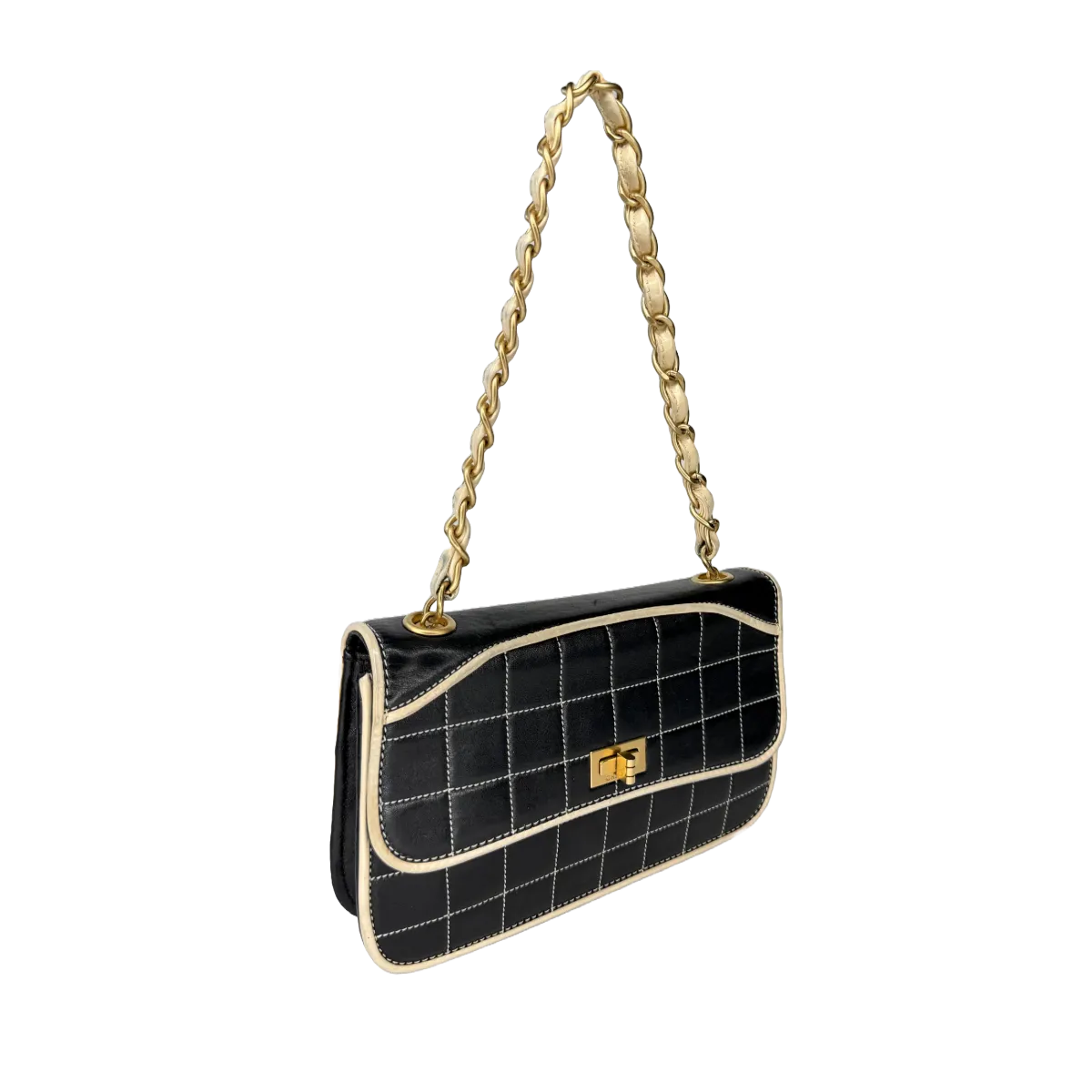 Chanel Chocolate Bar Mademoiselle Lambskin Flap Bag