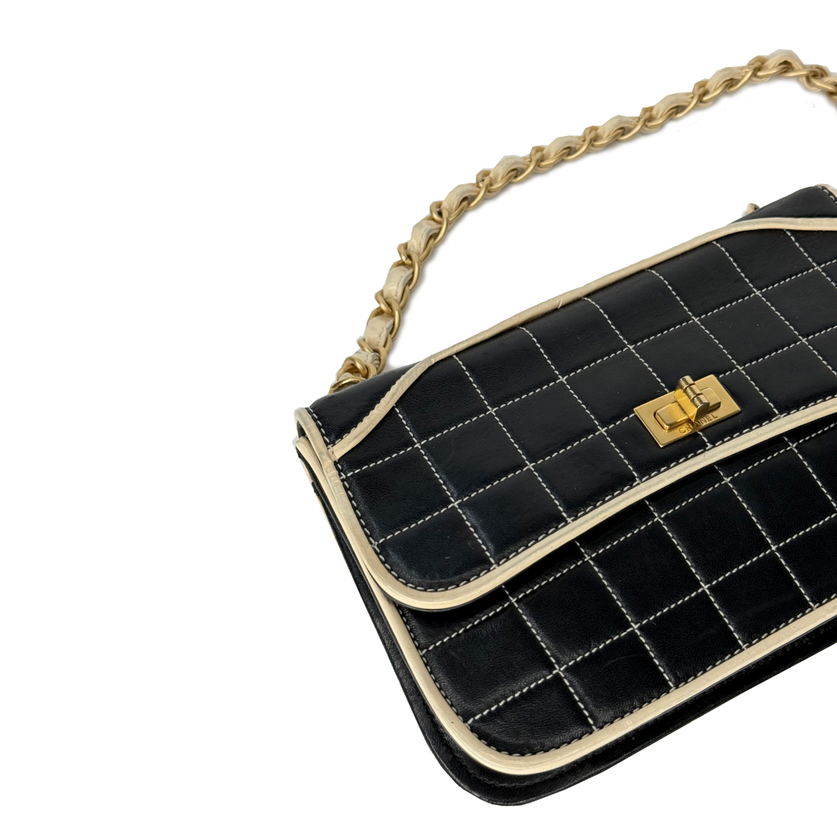Chanel Chocolate Bar Mademoiselle Lambskin Flap Bag