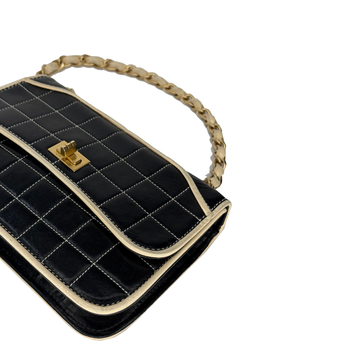 Chanel Chocolate Bar Mademoiselle Lambskin Flap Bag