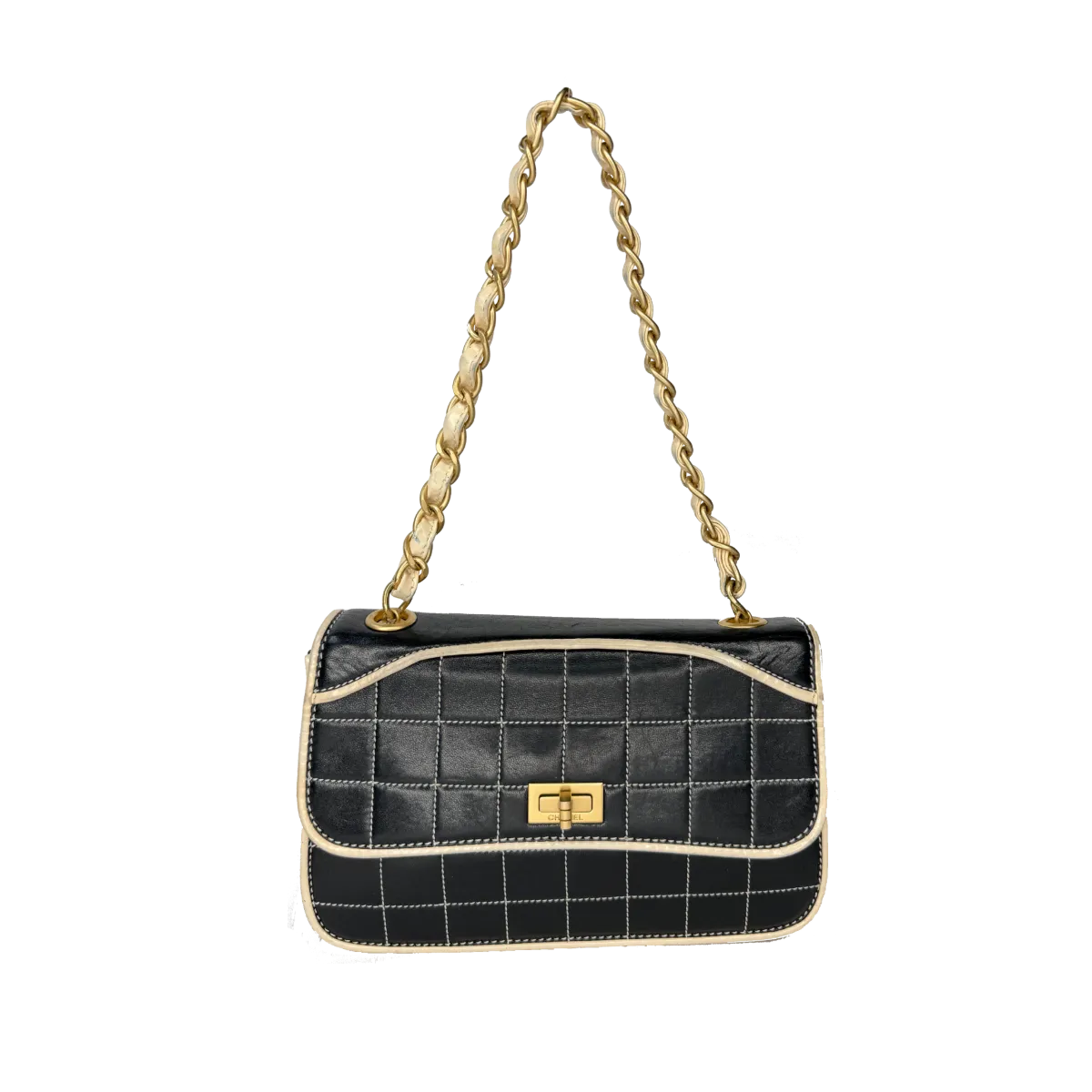 Chanel Chocolate Bar Mademoiselle Lambskin Flap Bag