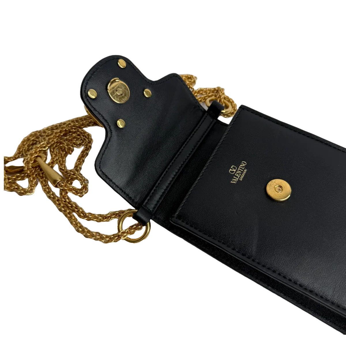 Valentino Garavani Locò Calfskin Phone Case with Chain