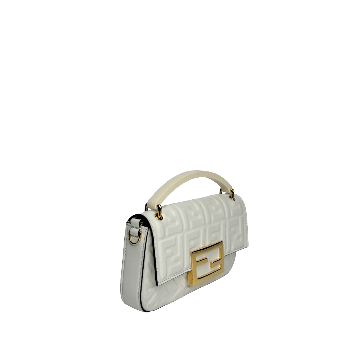 Fendi Baguette Phone Pouch White Nappa Leather