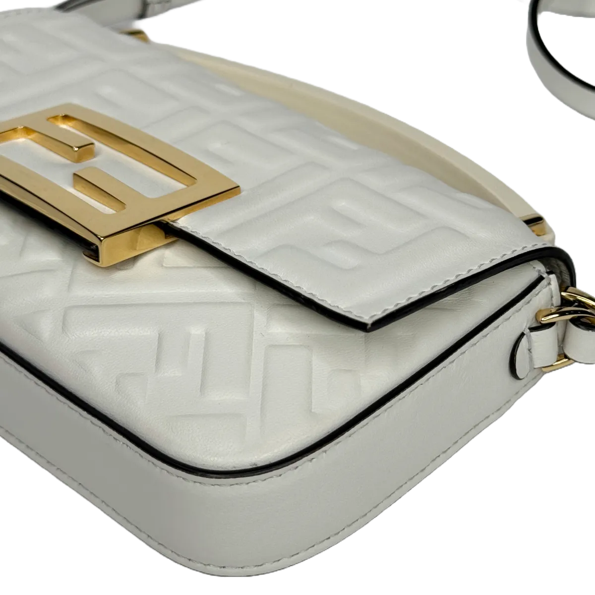 Fendi Baguette Phone Pouch White Nappa Leather