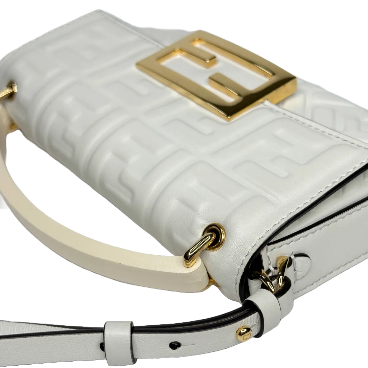 Fendi Baguette Phone Pouch White Nappa Leather