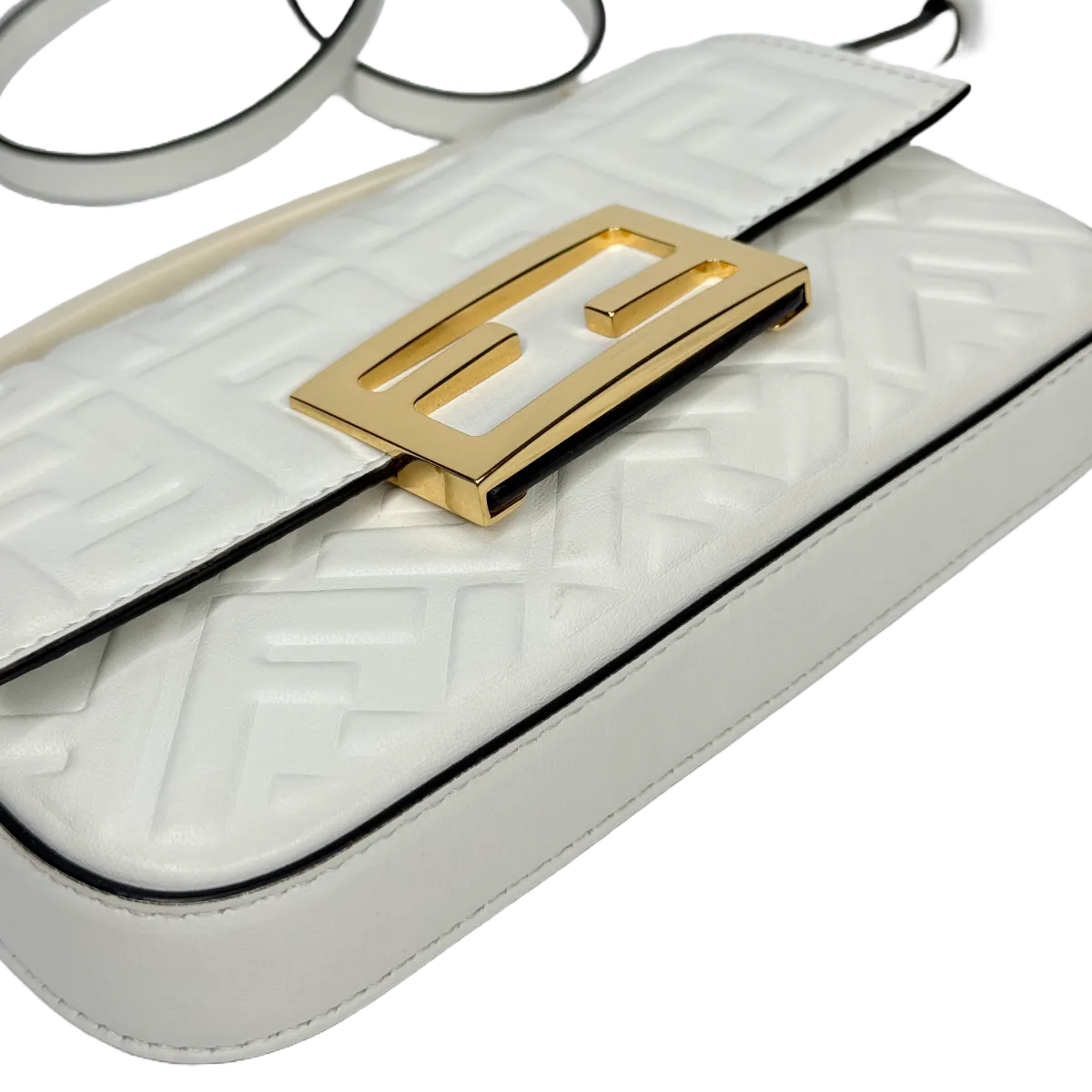 Fendi Baguette Phone Pouch White Nappa Leather