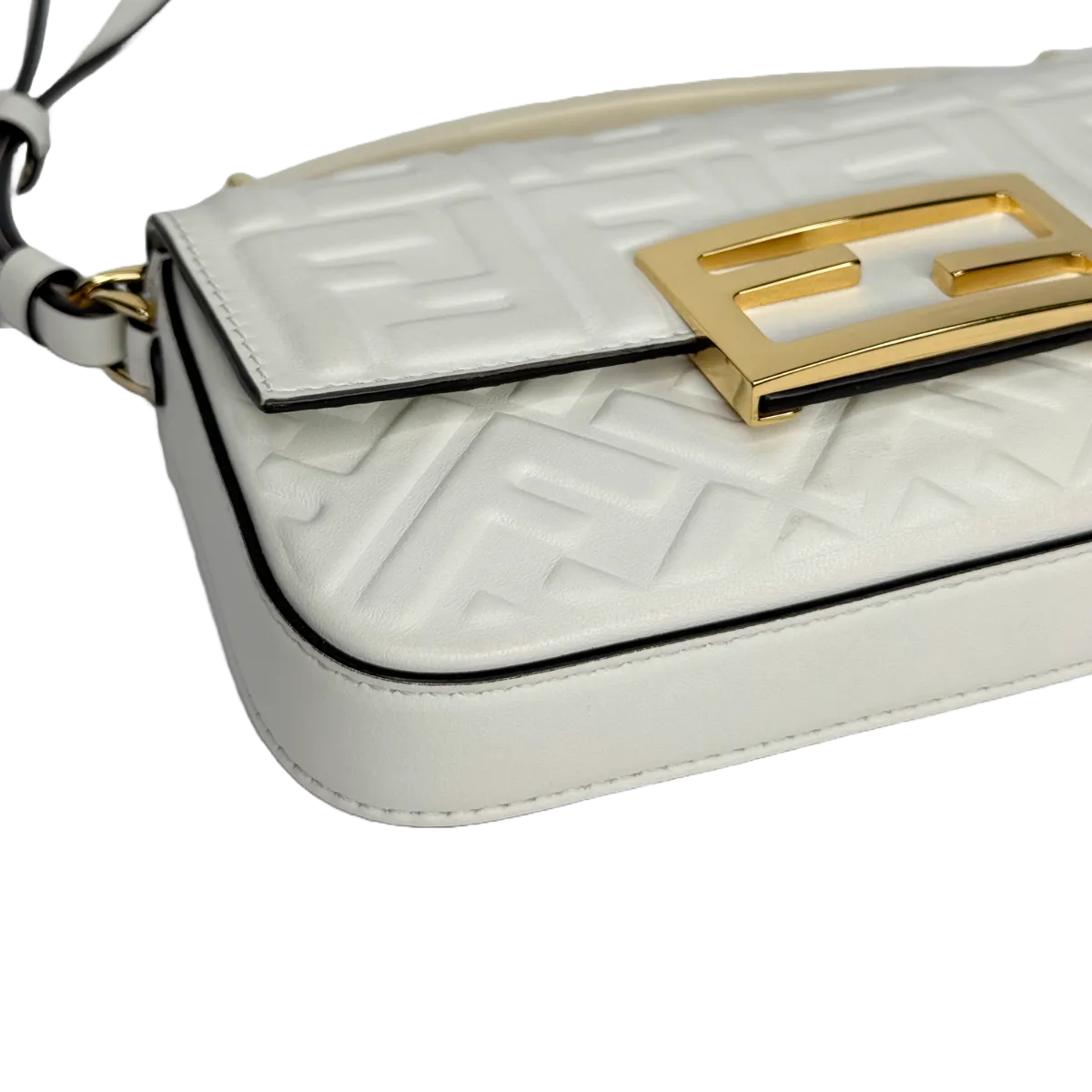 Fendi Baguette Phone Pouch White Nappa Leather