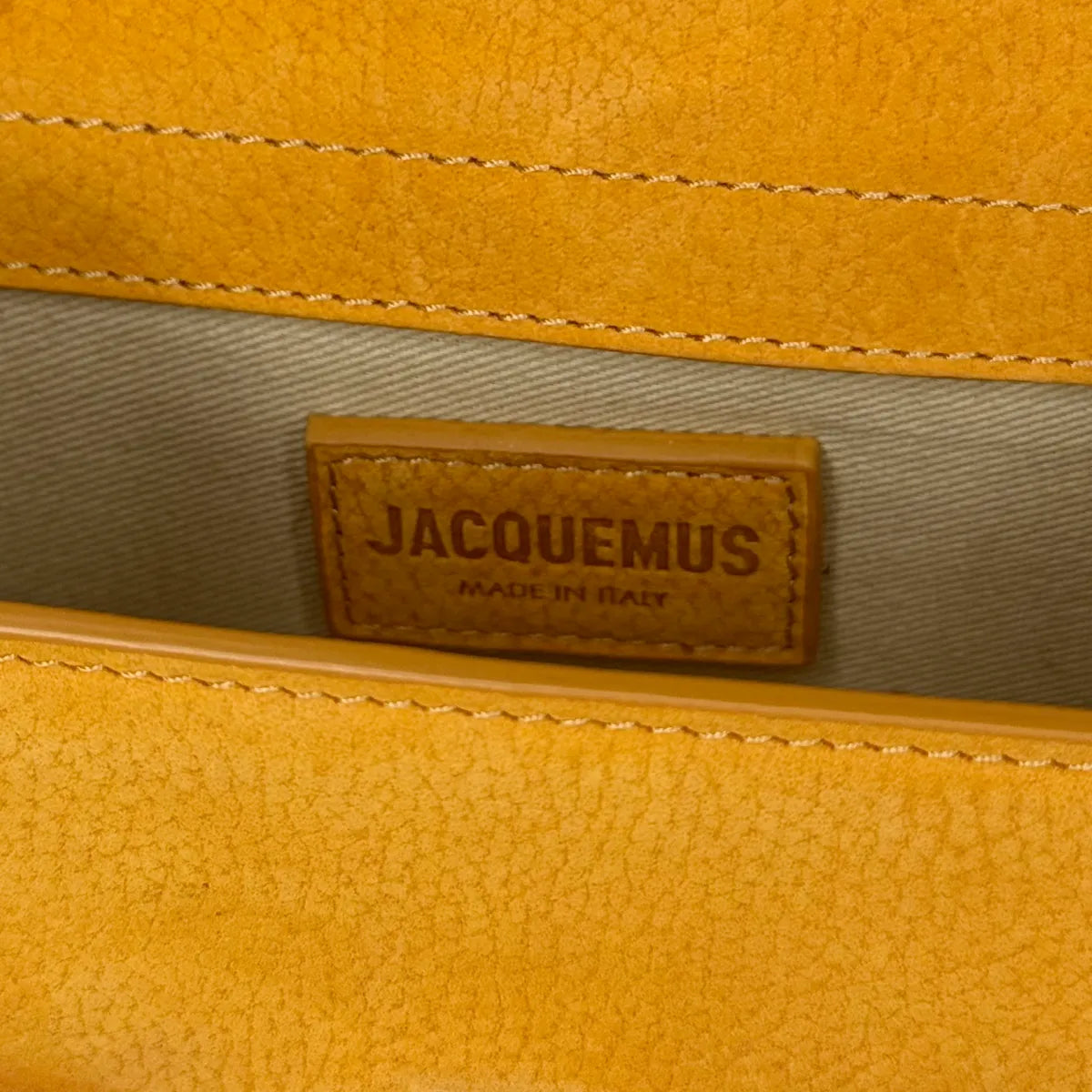 Jacquemus Orange Nubuck Leather Le Bambino Mini Top Handle