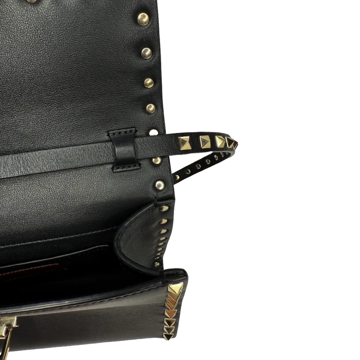 Valentino Garavani Vitello Rockstud
Black Shoulder Flap Bag